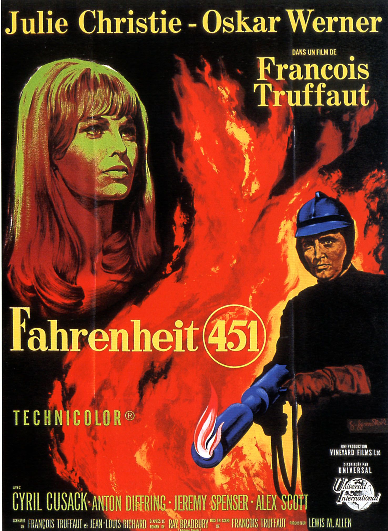 Plakat z filmu 'Fahrenheit 451'